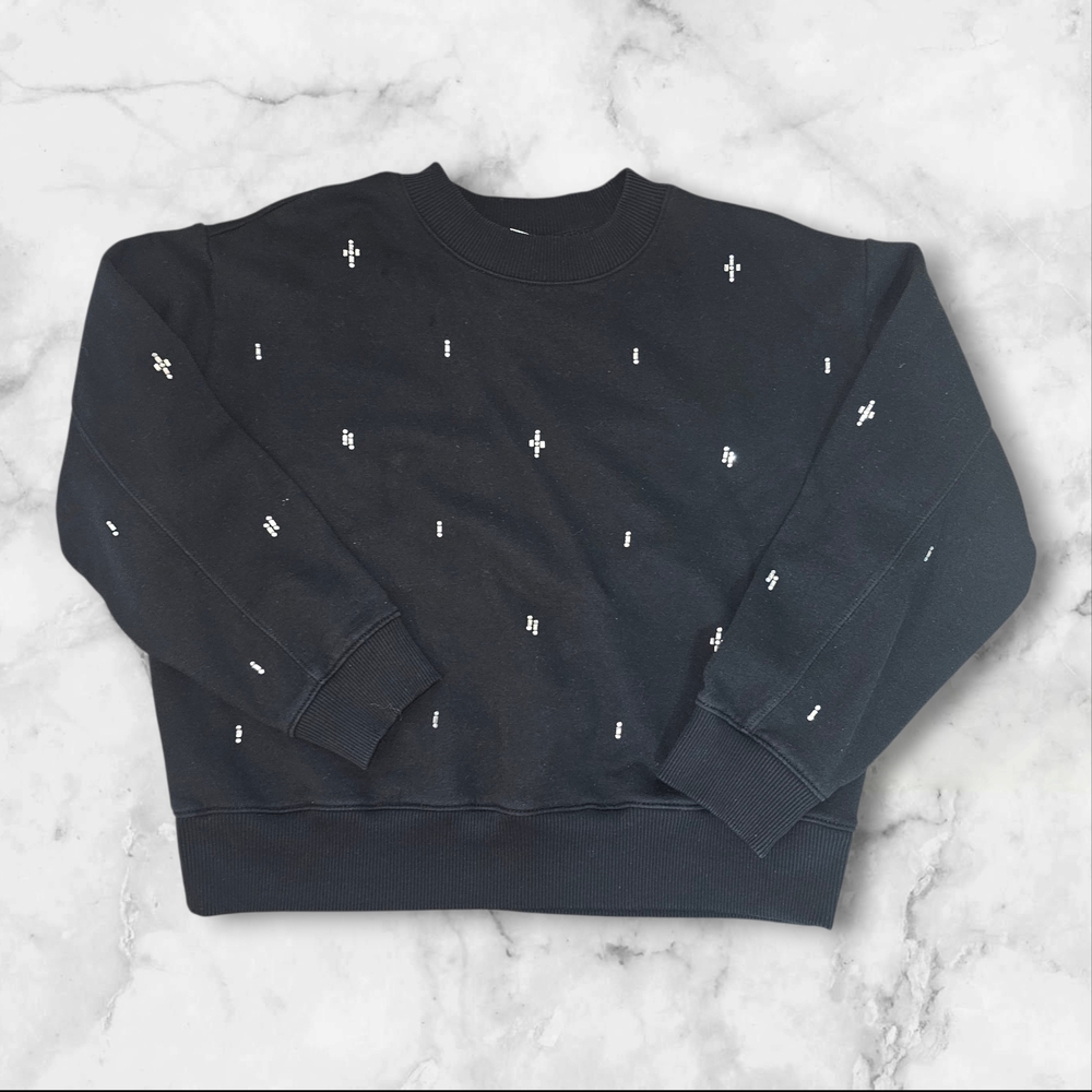 Stylish Black Sweater with Gem Accents